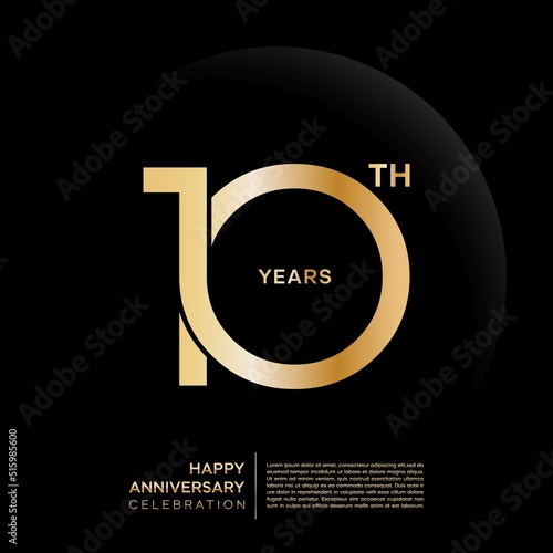 10th year anniversary design template. vector template illustration