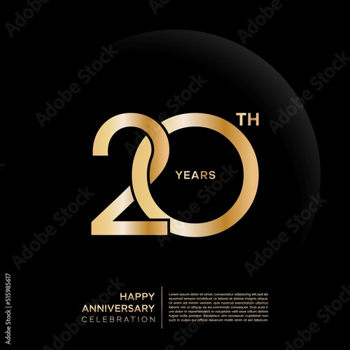 20th year anniversary design template. vector template illustration photo