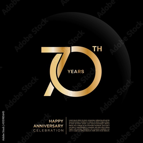 70th year anniversary design template. vector template illustration photo