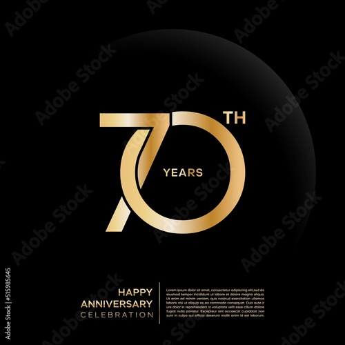 70th year anniversary design template. vector template illustration