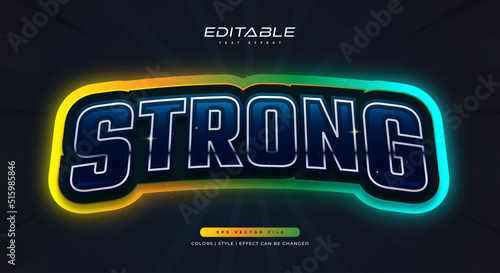 Colorful Game Text Style with Neon Effect. Editable E-sport Text Style