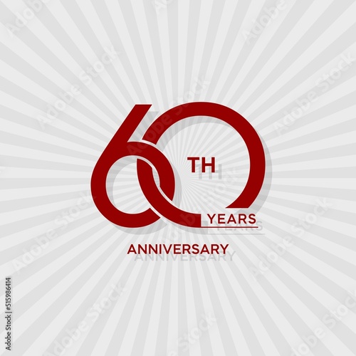 60 years anniversary design template. vector template illustration