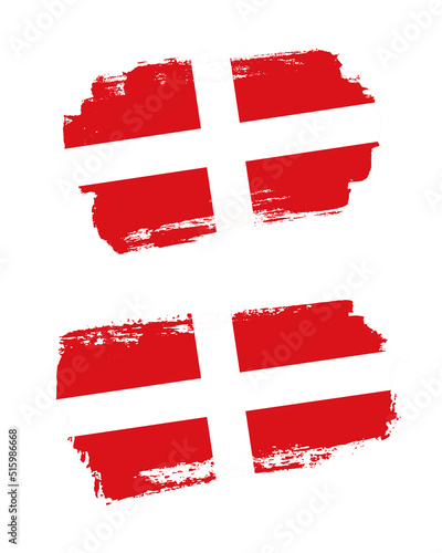 Set of two creative brush painted flags of Sovereign Military Order of Malta country with solid background