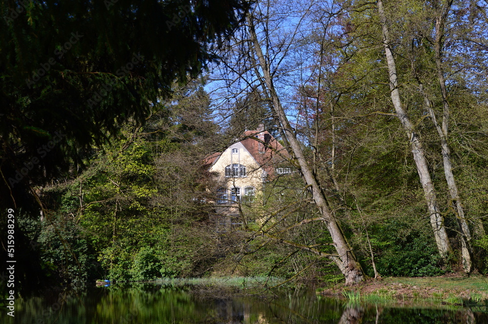 Villa in Spring in the Park Halifax in the Town Soltau, Lower Saxony