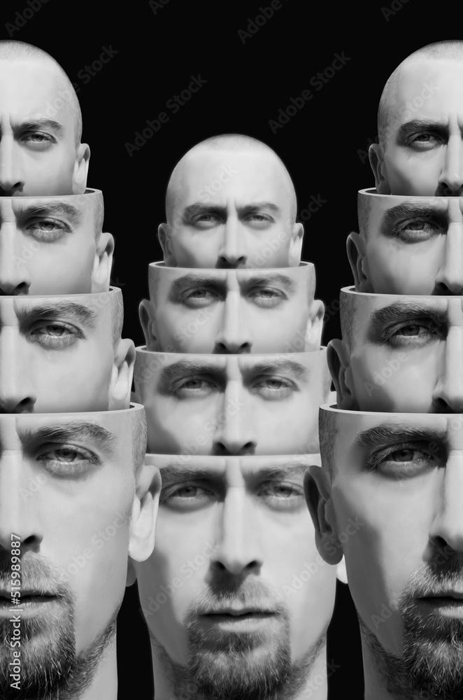 Surrealistic portrait of a man. Digital collage Surrealistic portrait of a man. Digital collage