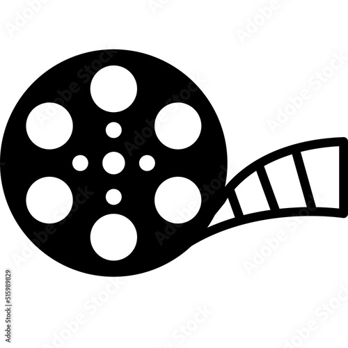 film reel icon on white background. film strip sign. film reel movie symbol. flat style.