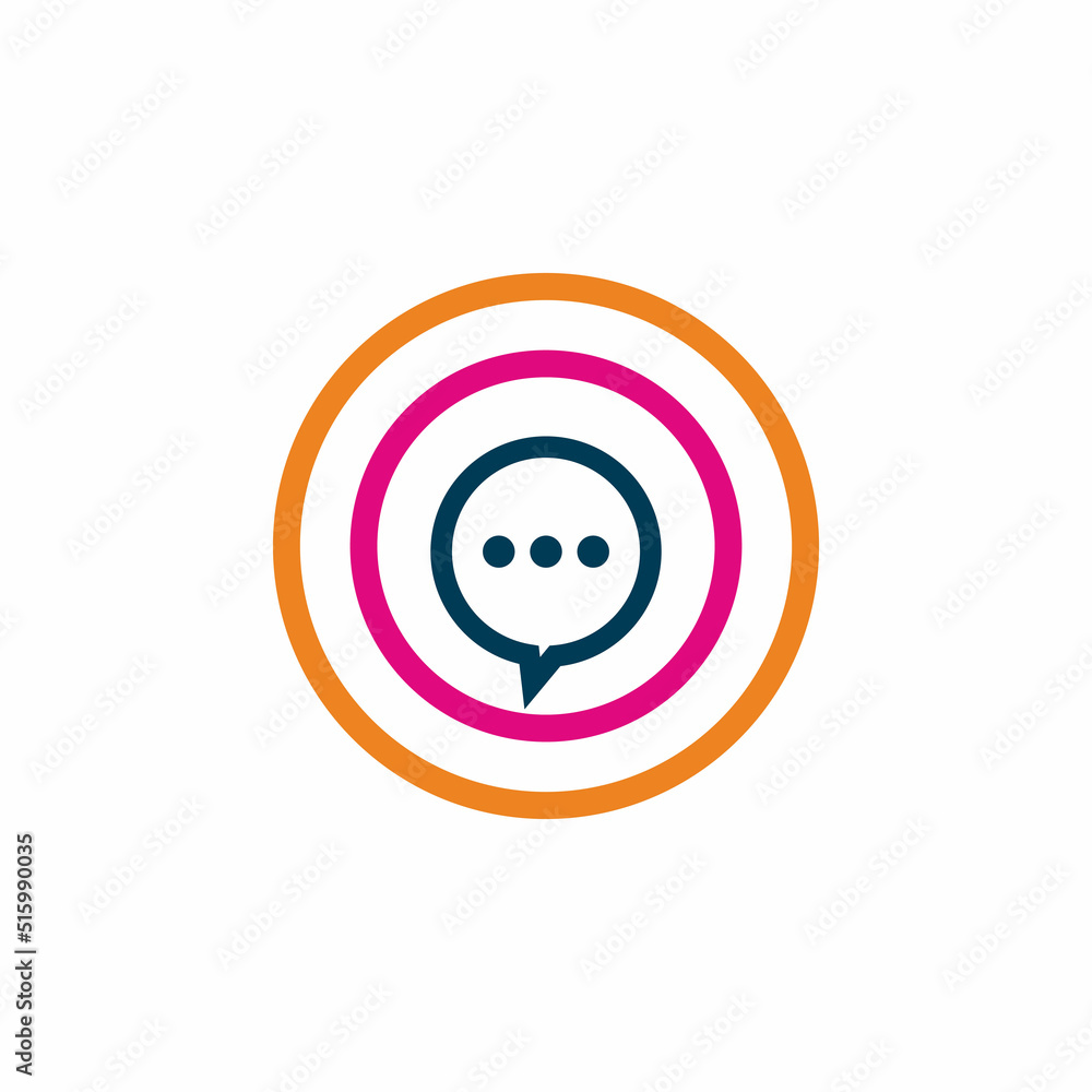 circle color line chat logo design circle color line chat logo design