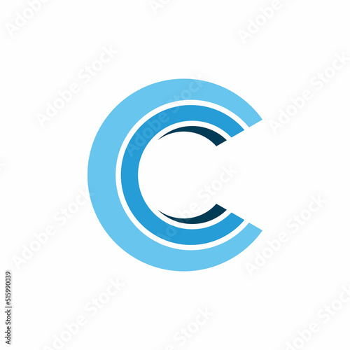 blue letter c logo design