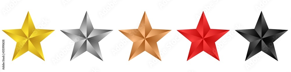 3d stars on a white background