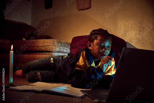 School work on the laptop during load shedding