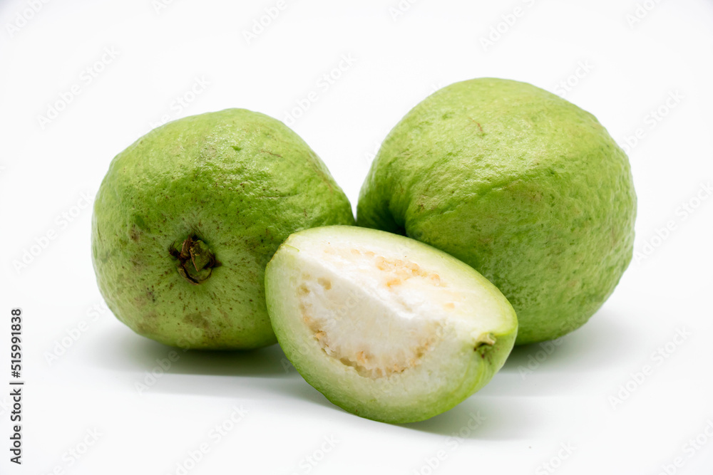 Fresh Guava fruit isolated on the white background.. Fresh Guava fruit isolated on the white background..