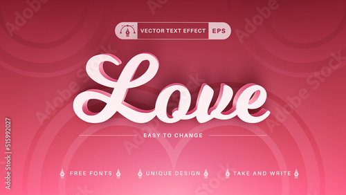 love - Editable Text Effect, Valentine Font Style, Edit Passion Style