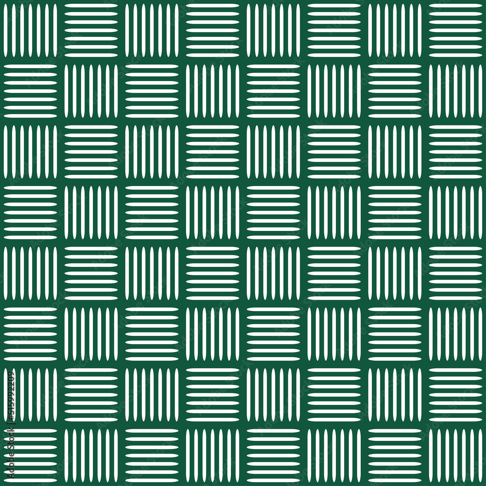 Green seamless pattern with white  group of lines. Carpet design seamless pattern.