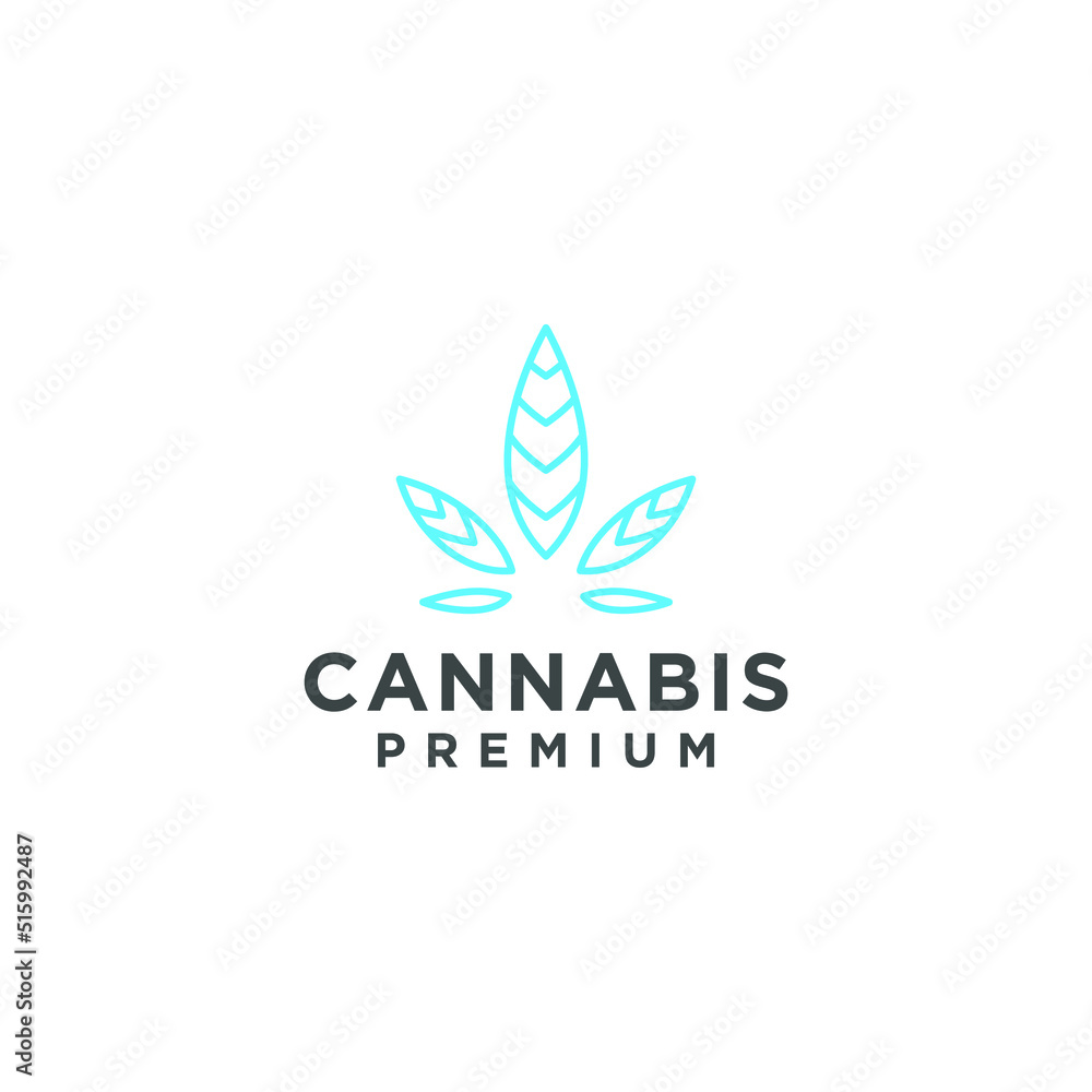 CBD logo vector design, clean cannabis CBD logo vector design, clean cannabis