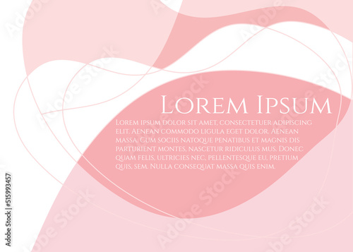 Simple light pink and white wave line vector template for modern digital design. Geometric curve shape background for presentation pages, brochures and print covers decoration