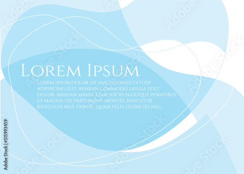 Simple light blue and white wave line vector template for modern digital design. Geometric curve shape background for presentation pages, brochures and print covers decoration