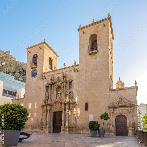 View at the Basilica of Saint Mary in the streets of Alicante - Spain