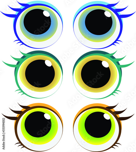 Set Cartoon Eye In Vector High quality original trendy vector set of 3d cartoon eyes.