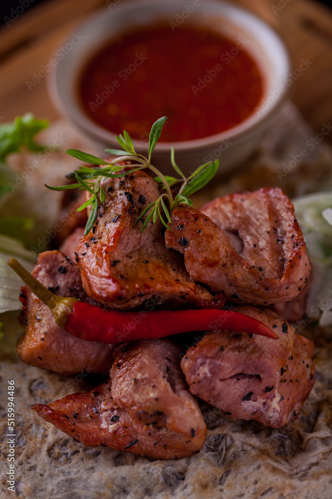 Pork shashlik with homemade adjika Pork shashlik with homemade adjika