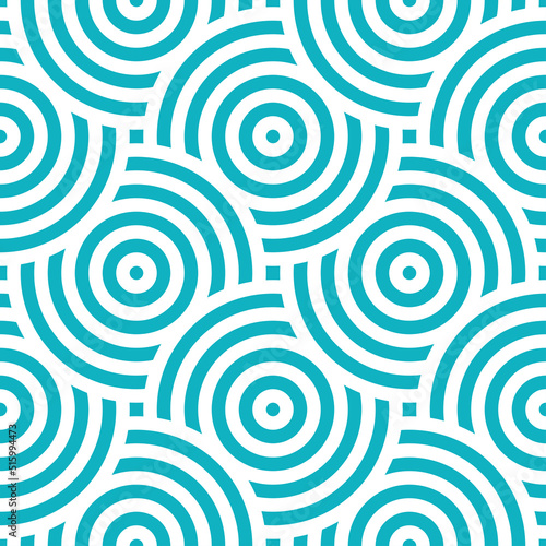 Blue seamless patterns with white rings.