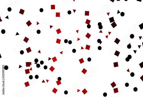 Light Red vector texture in poly style with circles, cubes.