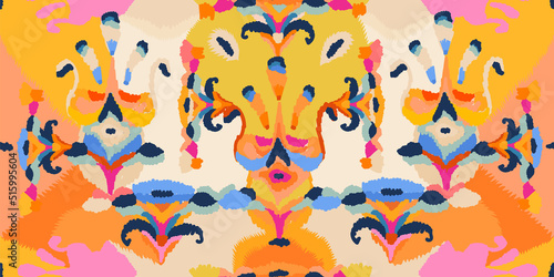 Hand drawn bohemian geometric ethnic style pattern. Dynamic bright abstract illustration. Fashionable template for design. 