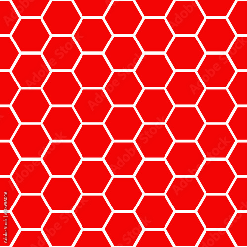 Seamless pattern with red and white honeycomb
