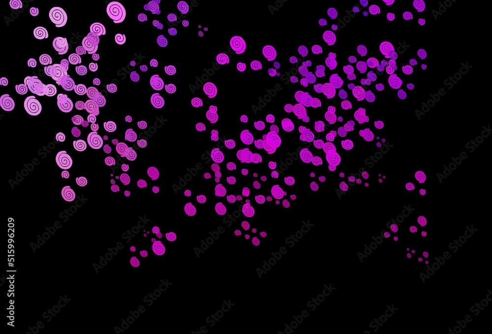 Dark Purple vector template with lines, ovals.