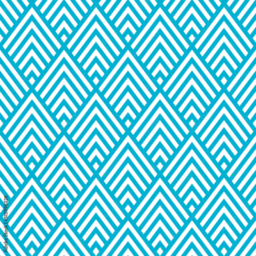 White lines rhombuses seamless pattern with blue background. White lines rhombuses seamless pattern with blue background.