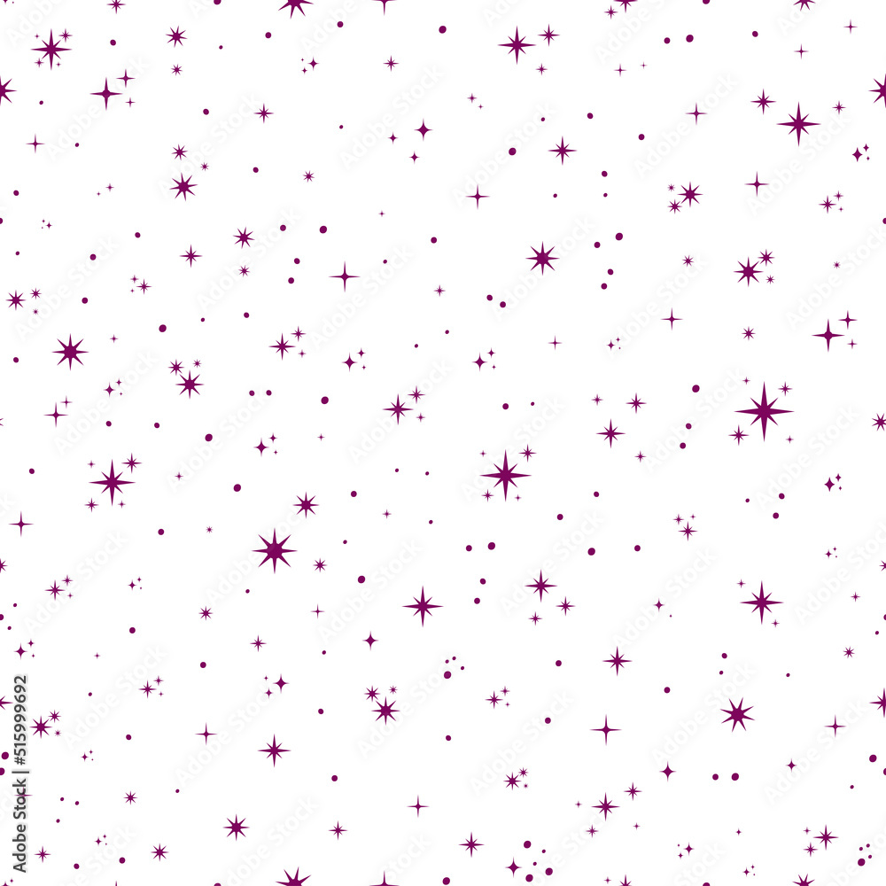Obraz premium White seamless pattern with purple stars.