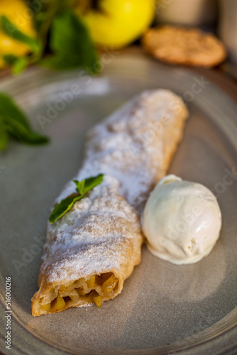 Strudel with apples and walnuts