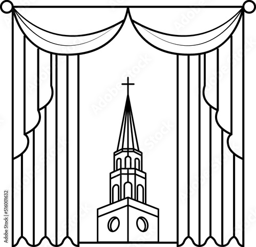illustration of a gate in a church