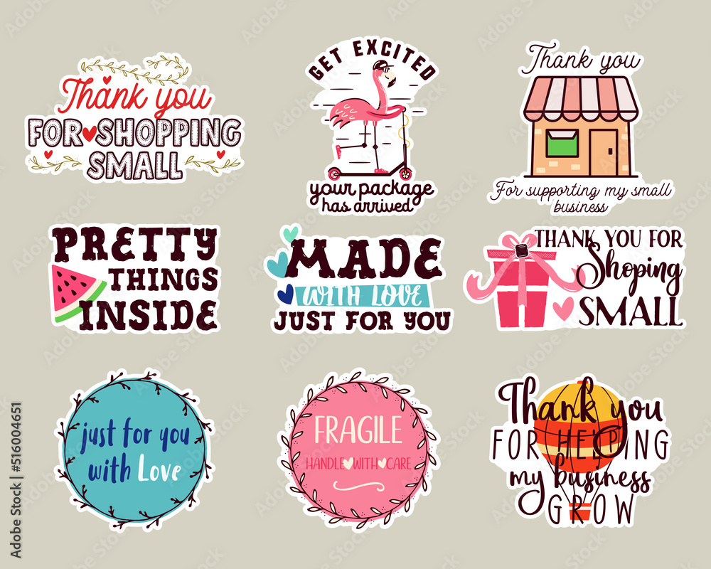 Small business stickers set. business badges collection. Small business sticker pack bundle