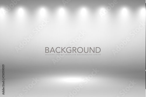 Product Showcase Spotlight Background - Crisp and Clear Infinite Horizon White Floor - Light Scene for Modern Clean Minimalist Design, Widescreen in High Resolution