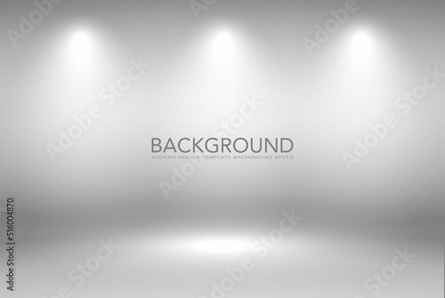 Product Showcase Spotlight Background - Crisp and Clear Infinite Horizon White Floor - Light Scene for Modern Clean Minimalist Design, Widescreen in High Resolution