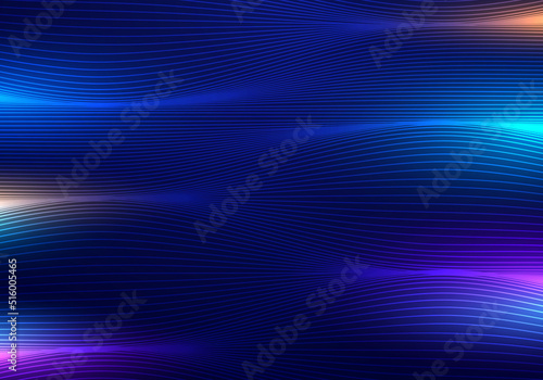 Abstract technology futuristic cyberpunk concept wave lines with glowing neon color