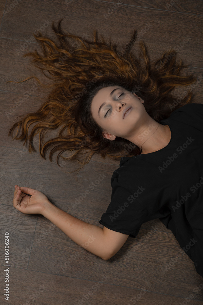 Photo Of Dead Girls Body On The Floor Stock Foto Adobe Stock