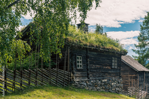Farmhouse of Valdresmusea Folk Museum, Fagernes, Oppland, Norway.