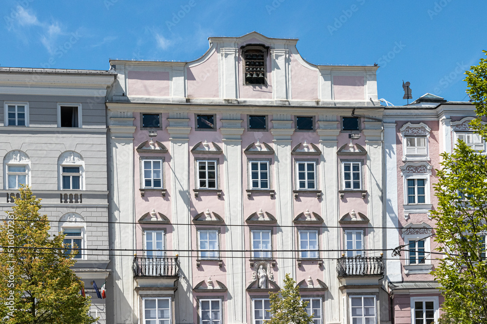 house facade in the streets of Linz in Austria