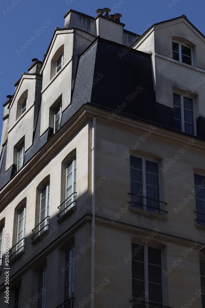 Facade of a classic building in Paris Facade of a classic building in Paris