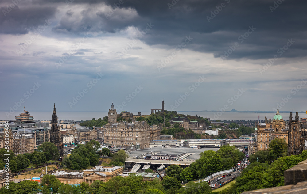 Dramatischer Ausblick über Edinburgh, Schottland