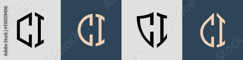 Creative simple Initial Letters CI Logo Designs Bundle.