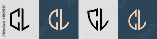 Creative simple Initial Letters CL Logo Designs Bundle.