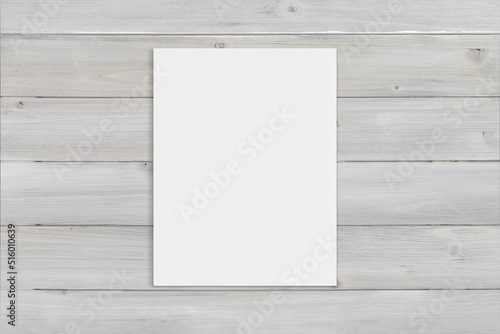 8.5x11 Art Print Mockup on Wood with Clipping path