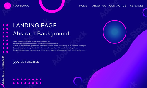 Landing page template design that is suitable for the main page of the company website. UI design. Vector illustration.