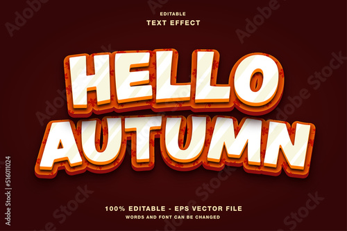 Hello Autumn 3D Editable Text Effect