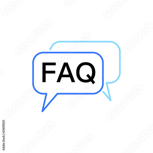 Vector illustration of FAQ (frequently asked question) symbol.