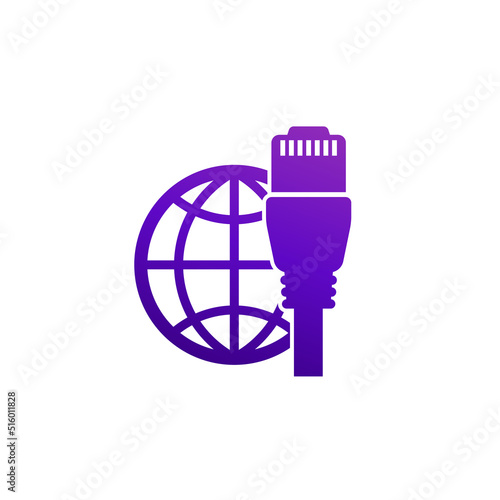 ethernet cable, network icon on white