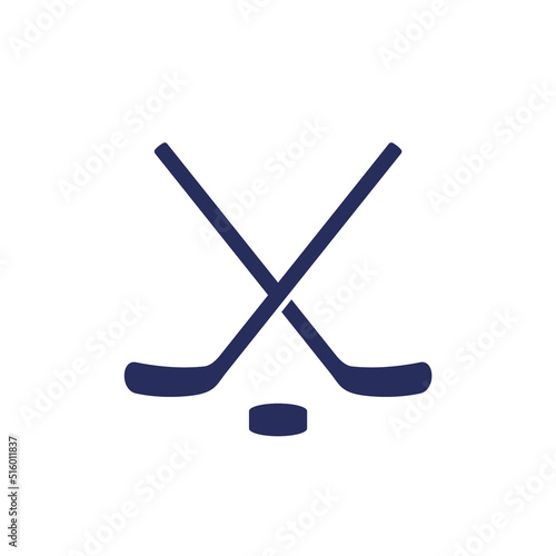 Ice hockey icon with sticks