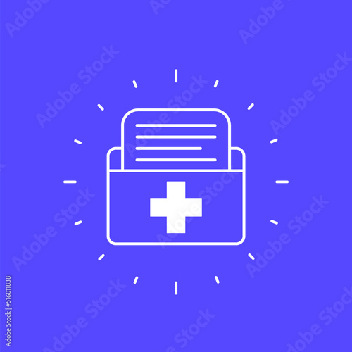 medical history, patient files vector icon